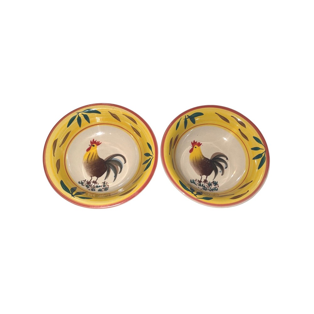 Philippe Richard Country View Rooster Bowl Farmhouse Rustic Dish